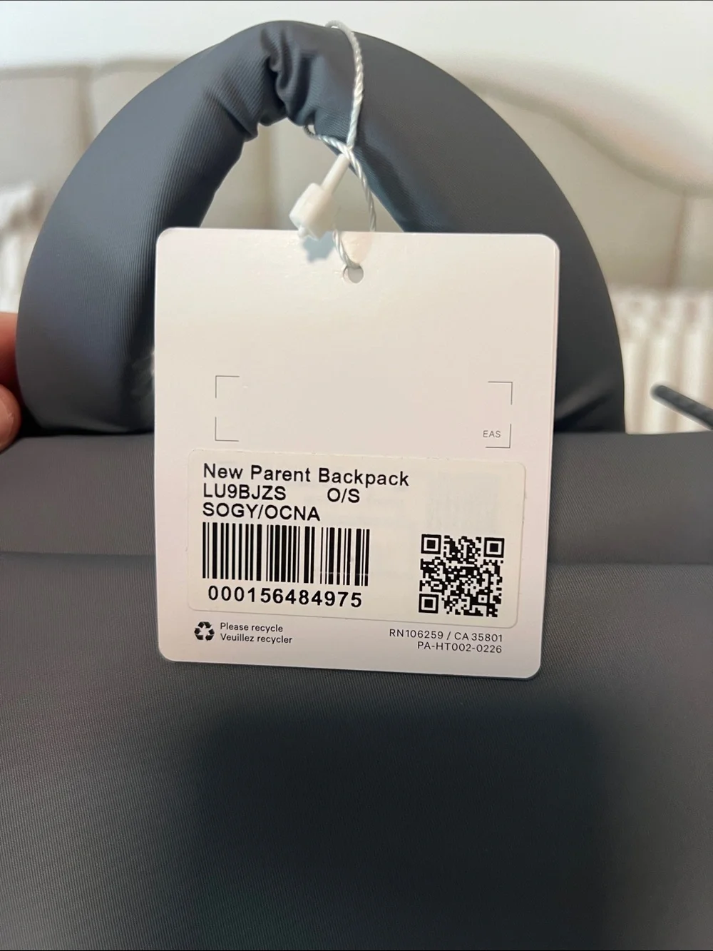 Brand New lululemon Parent Backpack — Solar Grey (Ocean interior)